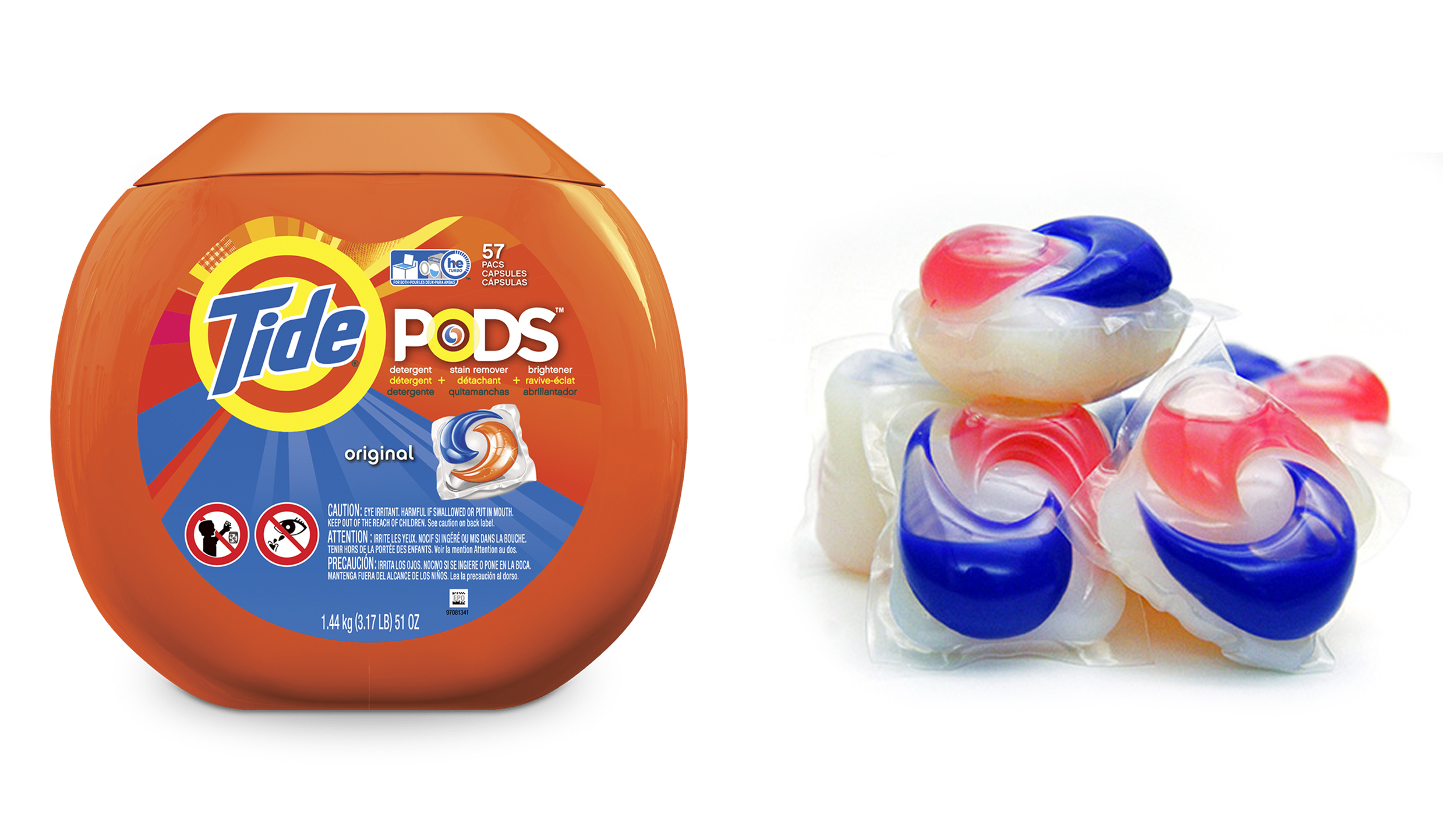 the product under scrutiny - Tide Pod laundry detergent pacs