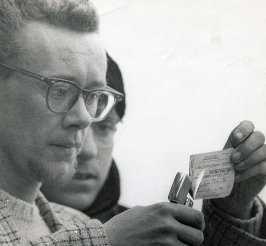 Man burns draft card, December 4, 1967.