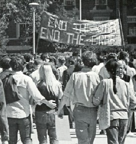 Student protest against the draft, circa 1969.